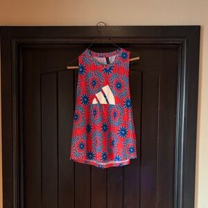 adidas Red and Blue Patterned Tank Top